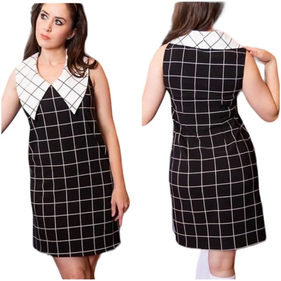 Retrolicious Dresses & Skirts - Retrolicious London Calling Dress Black and White Grid Print Dress size Large